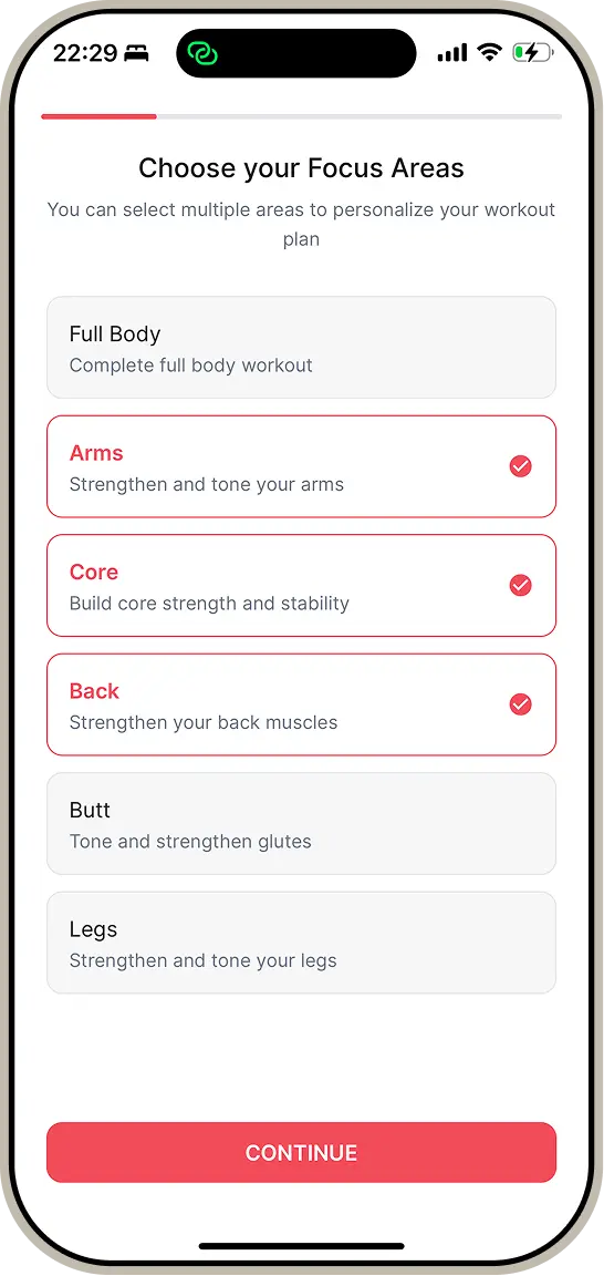 Target zone selection on a mobile screen